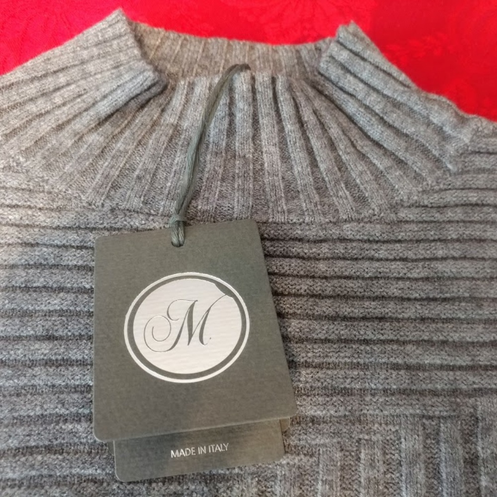 M Made in Italy Missy High Neck Modern Boxy Sweate - Picture 5 of 7
